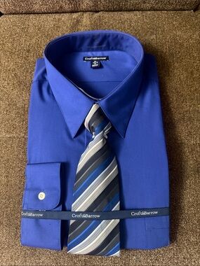 croft & barrow Men's Cobalt Blue Dress Shirt